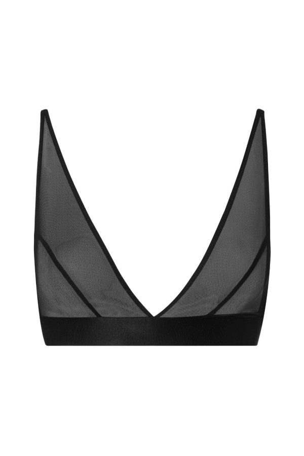 Understatement Underwear - Mesh Plunge Bralette - Black Online now