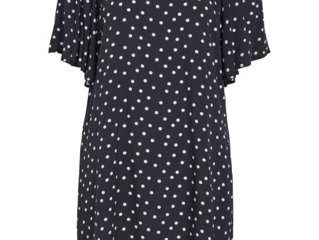 Vila - Vidolna 2 4 O-Neck Dress - 4710031 Black Cloud Dancer Dots Cheap