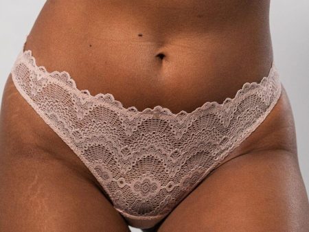 Understatement Underwear - Lace Thong - Nude on Sale