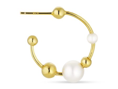 Jane Kønig - Atomic Pearl Hoop - Forgyldt Online Sale