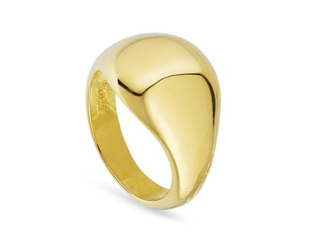 Jane Kønig - Atomic Dome Signet Ring - Forgyldt Online now