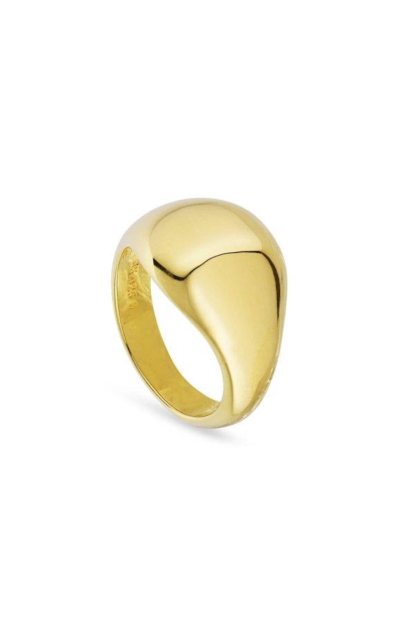 Jane Kønig - Atomic Dome Signet Ring - Forgyldt Online now