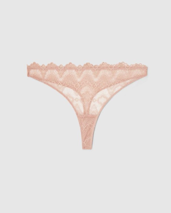 Understatement Underwear - Lace Thong - Nude on Sale