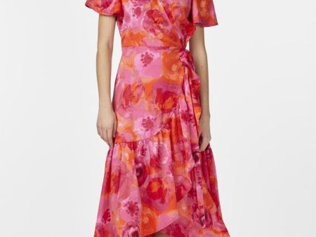 Y.A.S - Yasophelia Ss Midi Dress Wg - 4418944 Mandarin Red Ophelia Aop on Sale