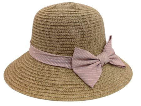 Anobel Copenhagen - Straw Hat With Striped Bow Tie 3cp2085 - Brown For Sale