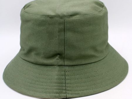 Anobel Copenhagen - Reversible Two-Tone Cotton Bucket Hat New 12577 - Olive on Sale