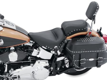 Mustang 00-15 Harley Softail Standard Rear Tire Wide Touring Passenger Seat w Studs - Black Hot on Sale