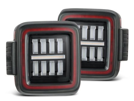 AlphaRex 18-23 Jeep Wrangler JL NOVA Prismatic LED Taillights Black-Red Discount