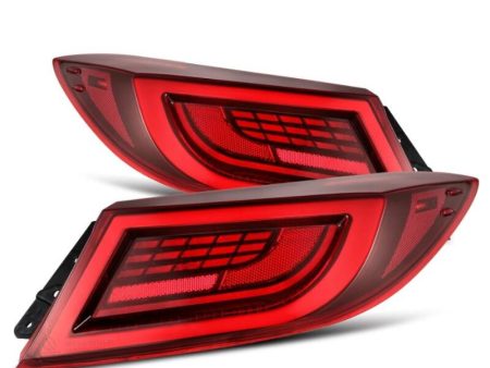 AlphaRex 22-24 Toyota GR86 LUXX LED Taillights Vivid Red For Sale