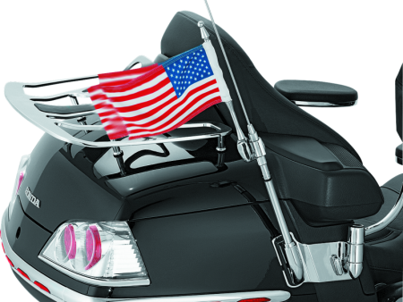 Kuryakyn Antenna Flag Mount With Flag 01-17 GL1800 Chrome Online Sale