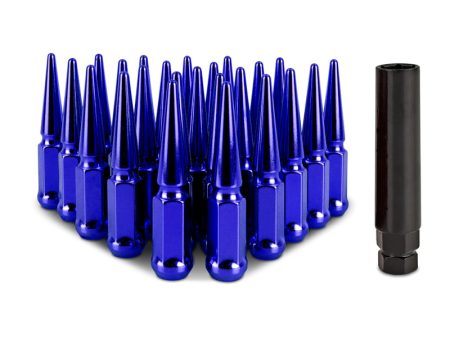 Mishimoto Mishimoto Steel Spiked Lug Nuts M12 x 1.5 24pc Set Blue Online Hot Sale